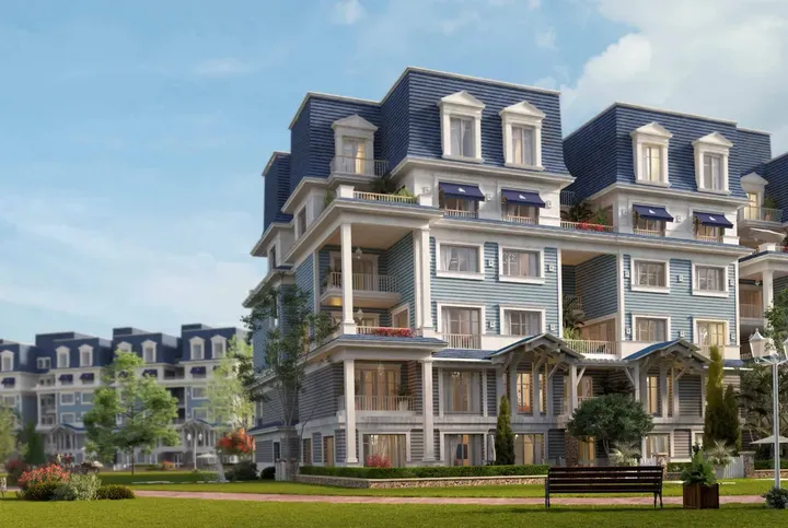 عمارات سكنية تحيط بها حدائق ومقاعد في ماونتن فيو 1.1