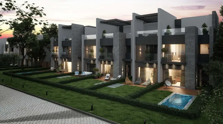 169 m² corner townhouse with a 180 m² garden and roof for sale in Rare