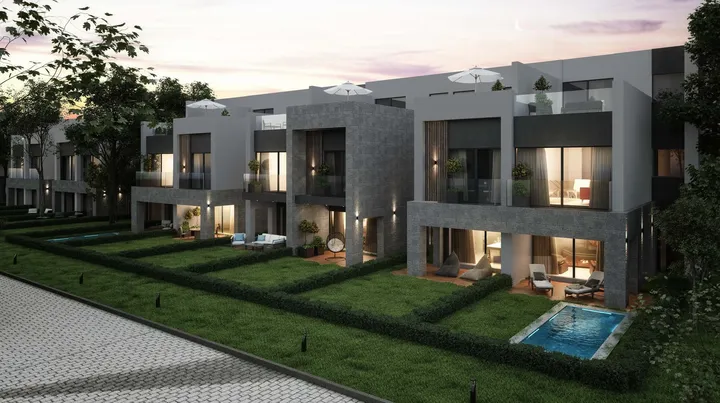 169 m² corner townhouse with a 180 m² garden and roof for sale in Rare