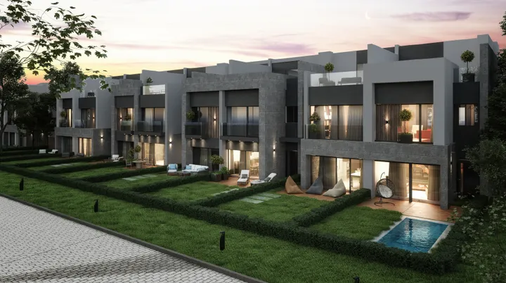 Three-level townhouse, 205 m² built on land of 153 m², for sale in The City of Odyssia
