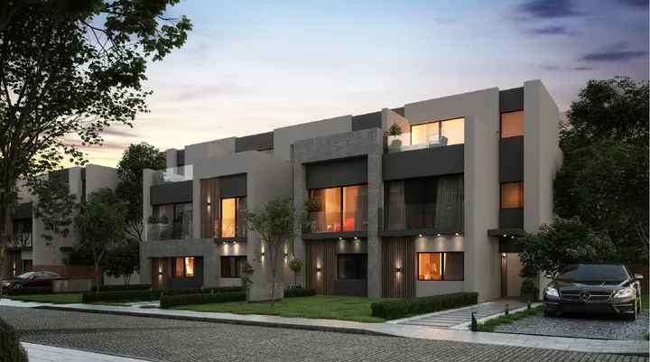 Three-level townhouse, 205 m² built on land of 153 m², for sale in The City of Odyssia