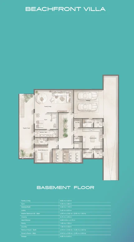 Floor plan of 181 m² 3-bedroom penthouse with an 85 m² roof for sale in Hacienda Ras El Hekma