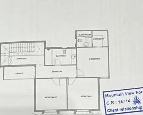 Floor plan of 245 m² penthouse with an 80 m² roof for sale in Mountain View 1.1