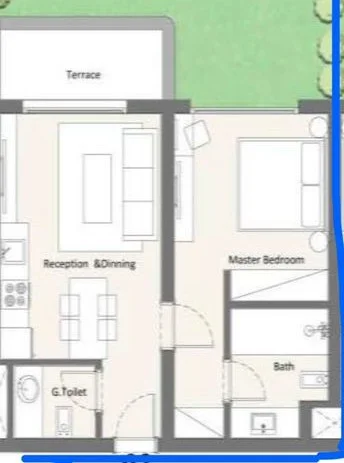 مخطط شاليه أرضي 73 م² بحديقة 27 م² للبيع في هاسيندا ووترز