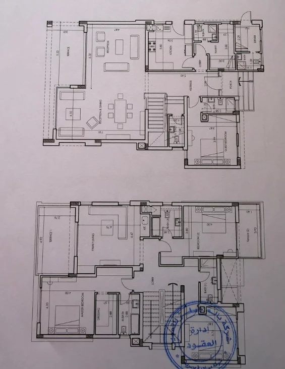 Floor plan of Core-and-shell villa, 342 m² on 620 m² plus 102 m² roof, for sale in Palm Hills Golf Extension