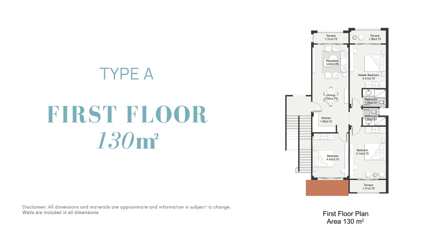 Floor plan of 130 m² 3-bedroom chalet for sale in La Vista 6