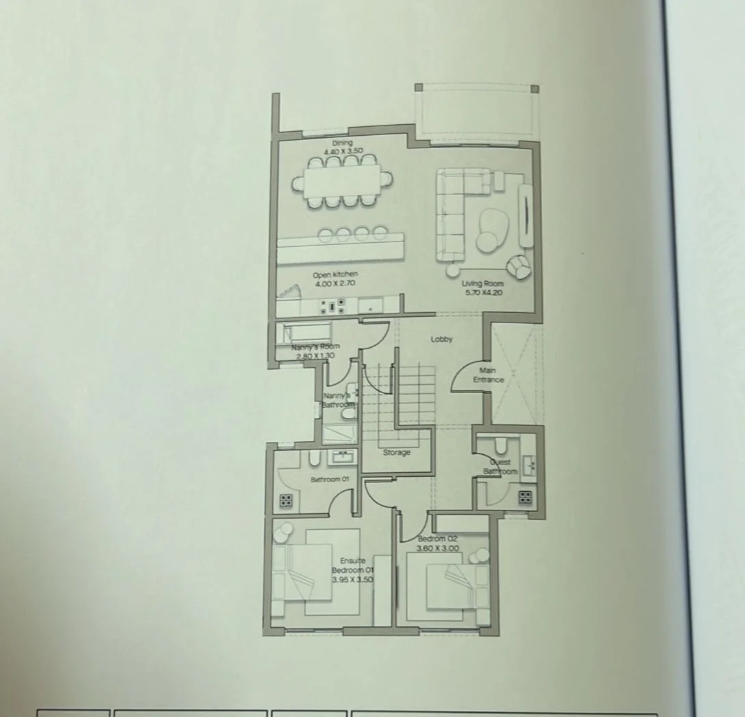 Floor plan of 4-bedroom 269 m² twin house with a 180 m² garden and 70 m² roof for sale in Ogami SODIC