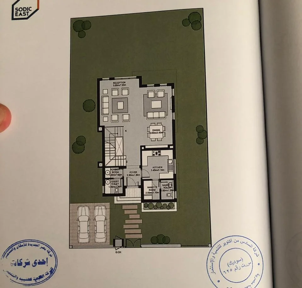 مخطط فيلا 3 غرف 250 م² على أرض 405 م² في المرحلة 7 للبيع في سوديك إيست