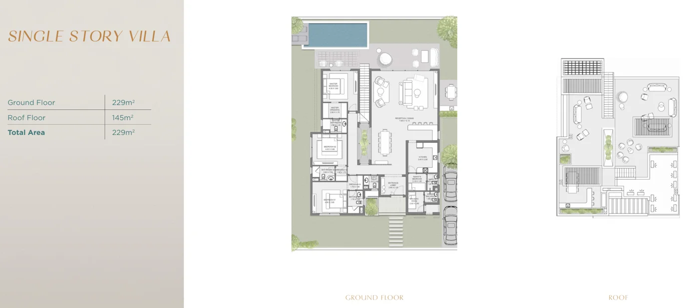 Floor plan of 229 m² villa with a 484 m² garden for sale in SODIC Eastvale