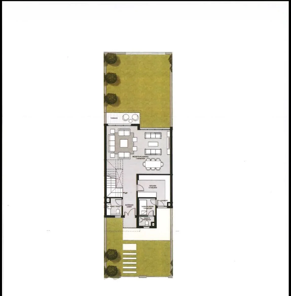 Floor plan of 210 m² townhouse on a 216 m² plot for sale in The Estates SODIC
