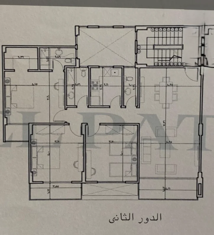 Floor plan of 160 m² apartment with 3 bathrooms on the 2nd floor for sale in El Patio Casa