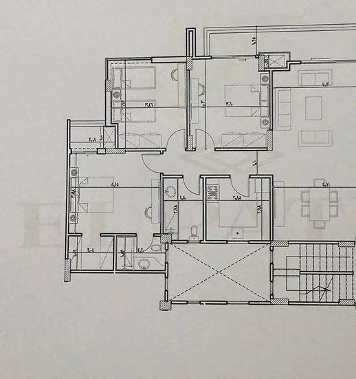 Floor plan of 164 m² 3-bedroom semi-finished 2nd-floor apartment for sale in El Patio Oro