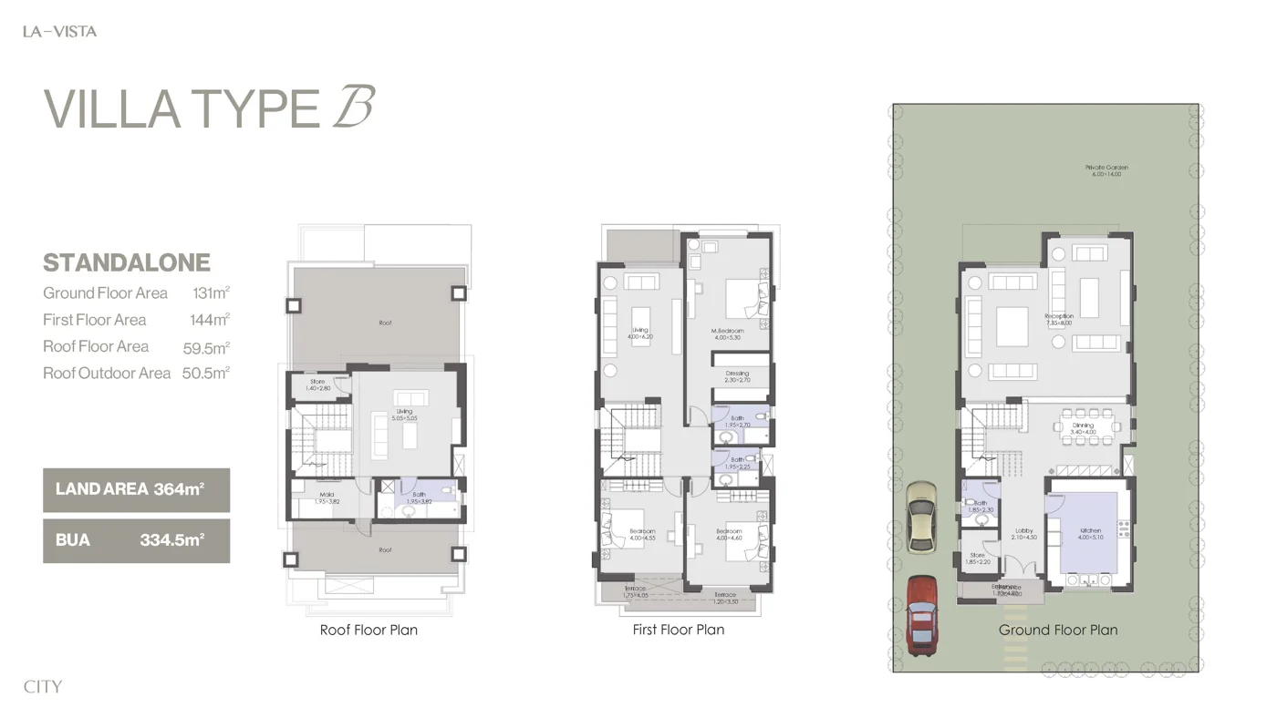 Floor plan of Fully finished 336 m² 3-bedroom villa for sale in La Vista City