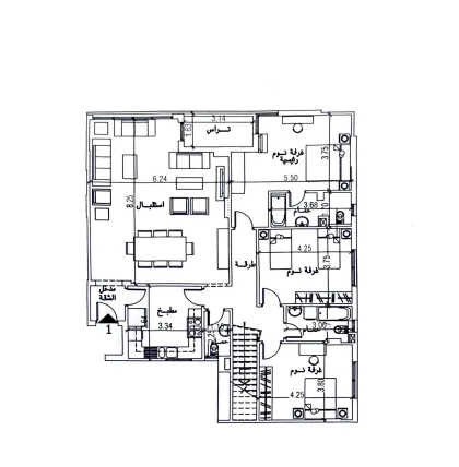 Floor plan of 220 m² fifth-floor penthouse for sale in The Square