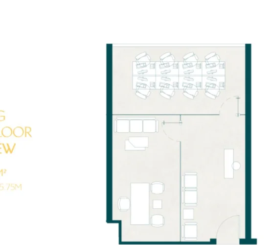 Floor plan of 75 m² office for sale in The Mornings
