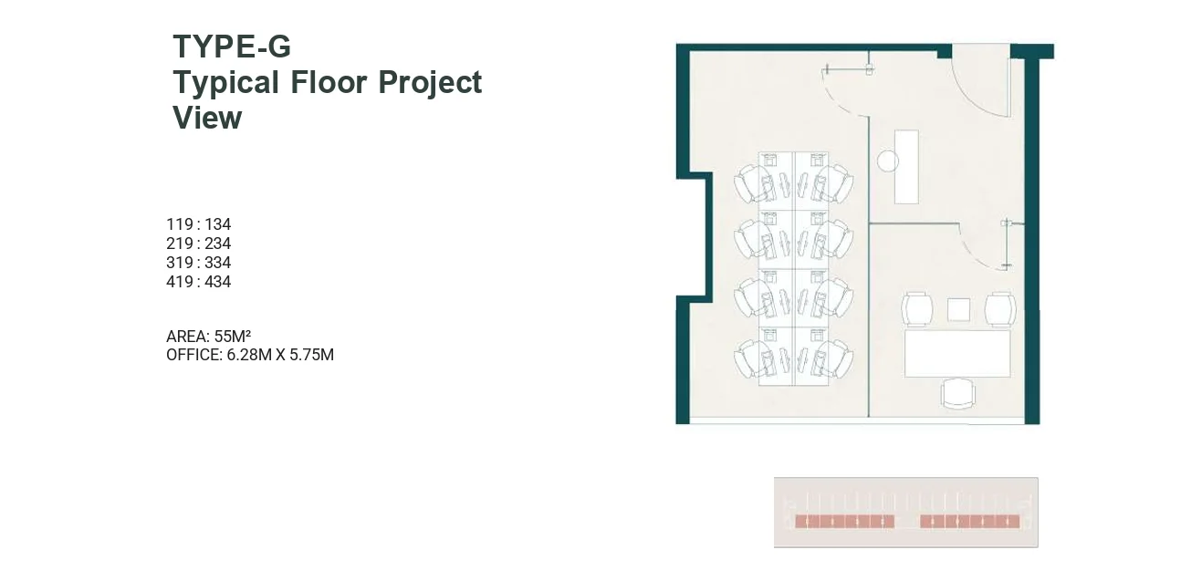 Floor plan of 55 m² office for sale in Everyday Mall