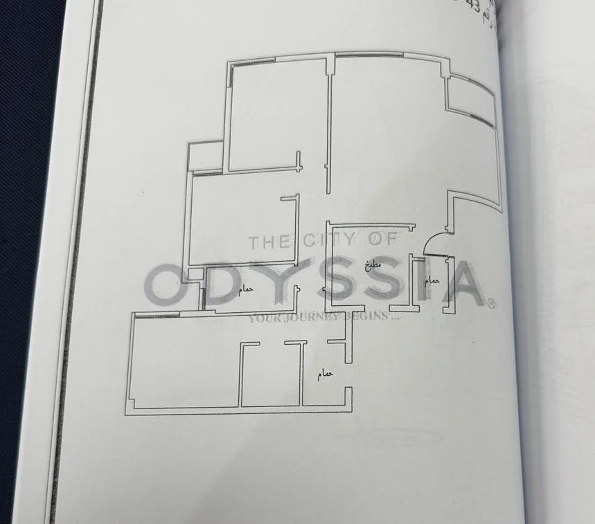 Floor plan of Ready 181 m² three-bedroom Alaire apartment for sale in The City of Odyssia