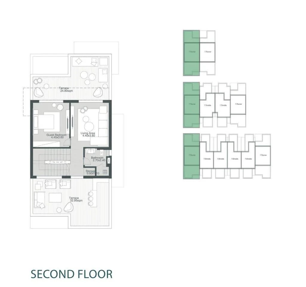 Floor plan of 313 m² twin house on a 298 m² plot for sale in The Ridge