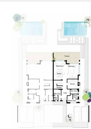 Floor plan of Furnished 246 m² twin house, 250 m² garden, for sale in Gaia