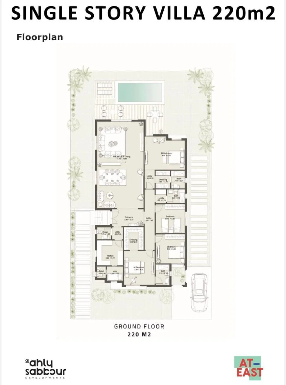 Floor plan of Villa with 220 m² built on a large 550 m² plot for sale in At East