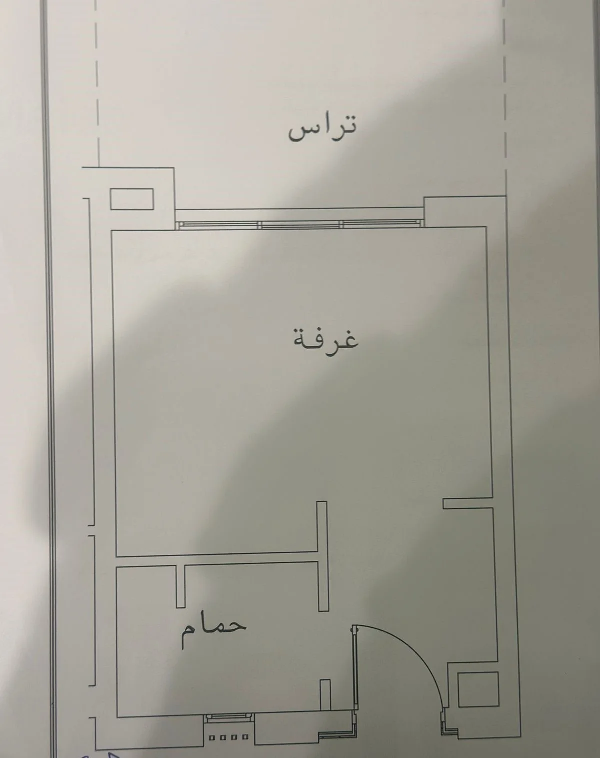 Floor plan of 38 m² one-bedroom cabin, 2027 delivery, for sale in Gaia