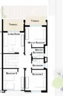 Floor plan of 245 m² twin house with a 300 m² garden on a 417 m² plot for sale in Gaia