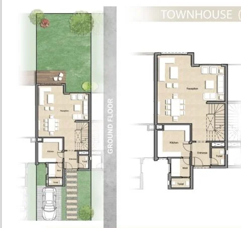 Floor plan of 265 m² Phase 1 townhouse with a 70 m² garden and maid's room for sale in Keeva
