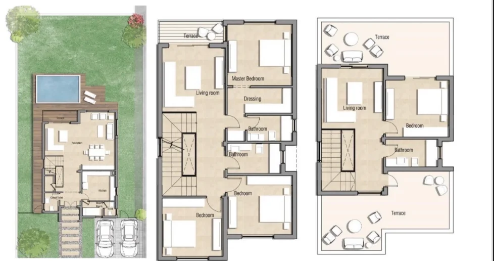 Floor plan of Semi-finished 295 m² villa on a 458 m² plot for sale in Keeva