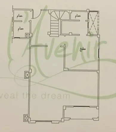 Floor plan of 265 m² duplex with an 80 m² roof on the 2nd and 3rd floors for sale in L'Avenir
