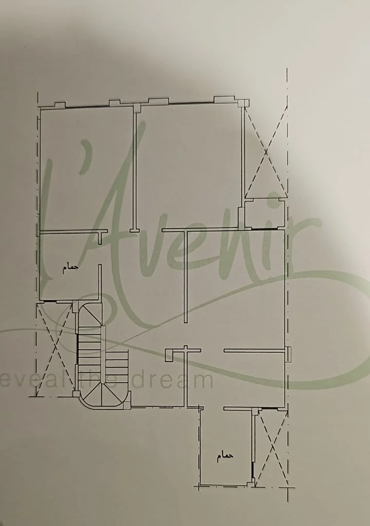 Floor plan of Core-and-shell 265 m² duplex with five baths and an 80 m² roof for sale in L'Avenir