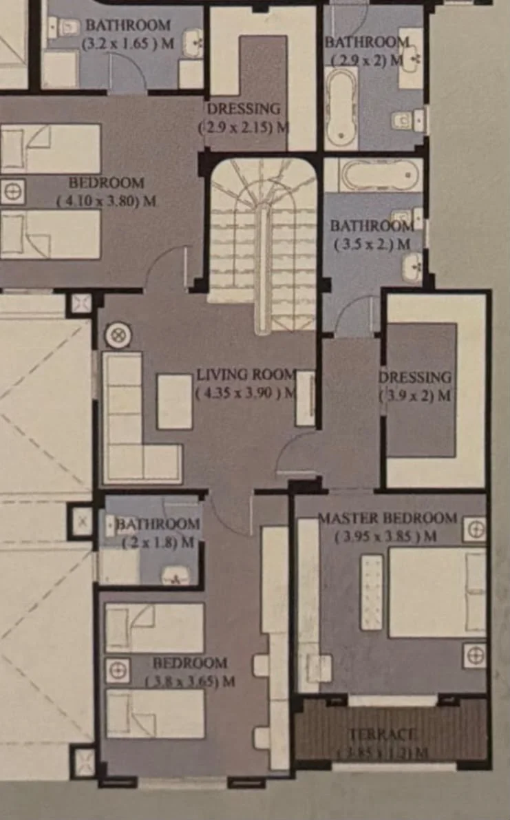 Floor plan of Semi-finished 265 m² duplex with a 90 m² roof for sale in L'Avenir