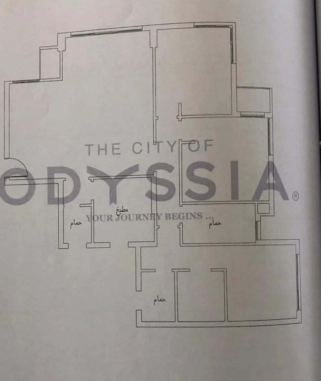 Floor plan of Pool-access 180 m² ground-floor apartment with garden of 70 m² for sale in The City of Odyssia