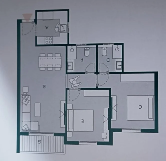 Floor plan of Finished 110 m² apartment on monthly installments for sale in The Mornings