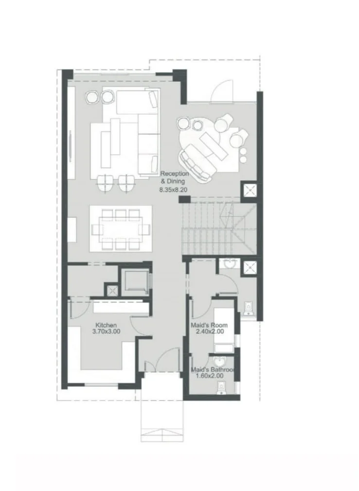 Floor plan of 303 m² townhouse with a 165 m² garden and 164 m² roof for sale in The Ridge