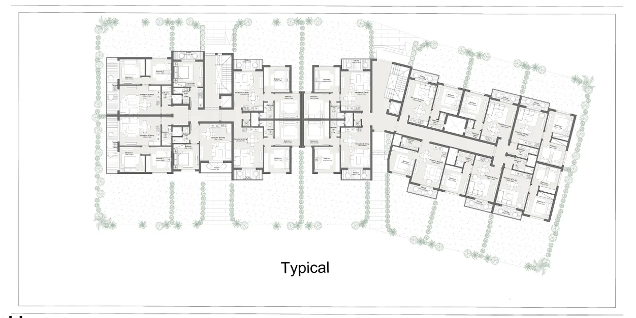 Floor plan of 82 m² two-bedroom Youd El Bahr chalet from the developer for sale in Youd